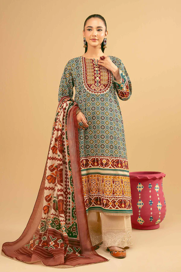 Verdant Bloom Printed Suit Set