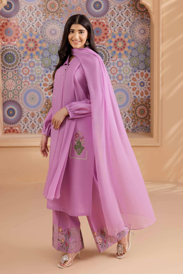 Royal Amethyst Embroidered Suit Set